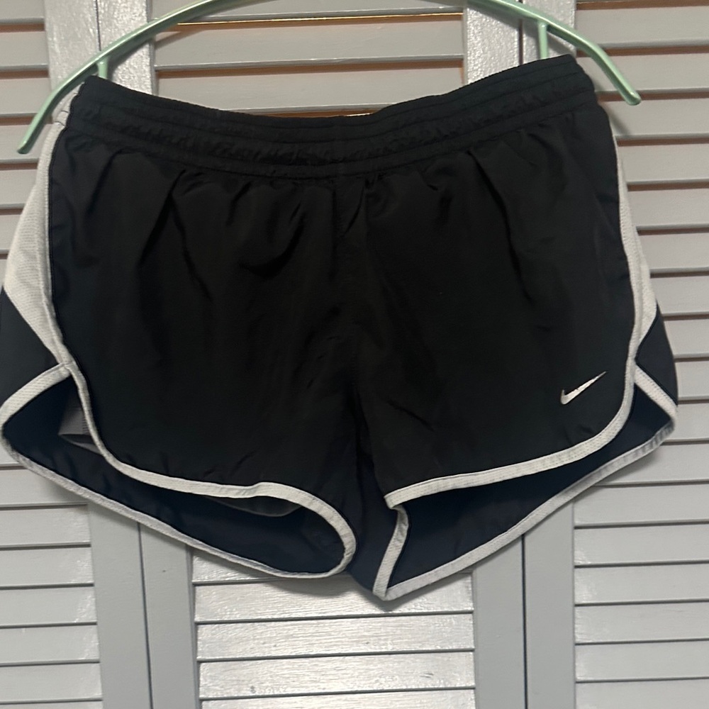 Nike Women's Black and White Athletic Shorts